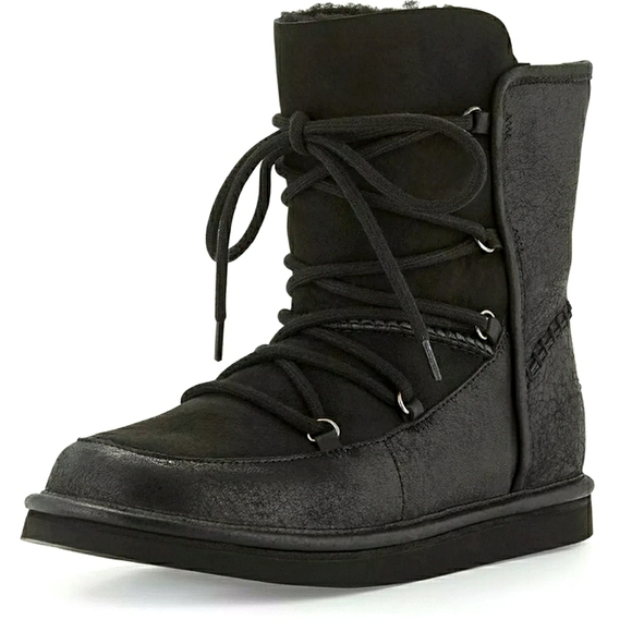 UGG - Lodge Water Resistant Genuine Suede / Leather Ankle Booties Size 7 - Picture 2 of 14